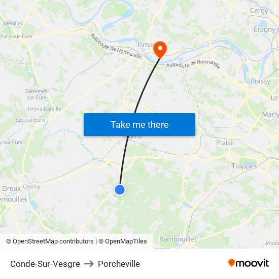 Conde-Sur-Vesgre to Porcheville map