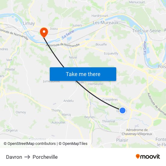 Davron to Porcheville map