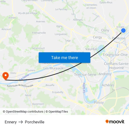 Ennery to Porcheville map