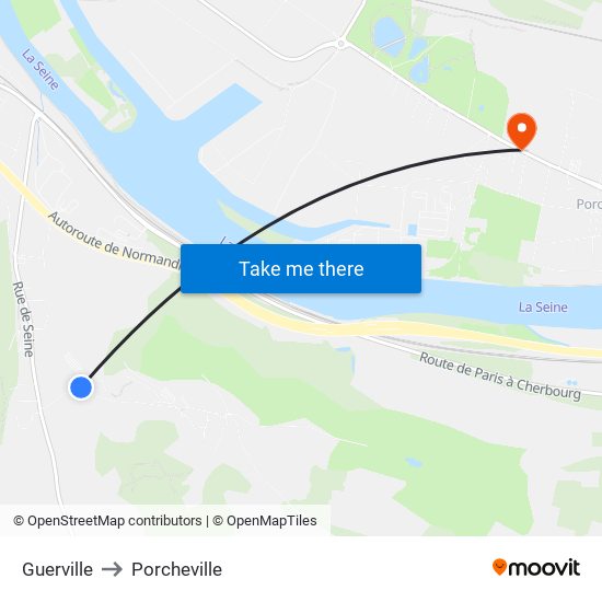 Guerville to Porcheville map