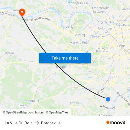 La Ville-Du-Bois to Porcheville map