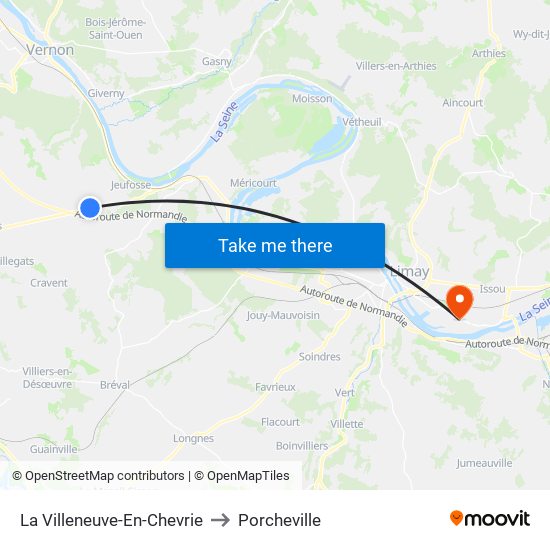 La Villeneuve-En-Chevrie to Porcheville map