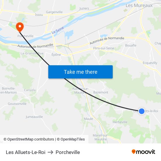 Les Alluets-Le-Roi to Porcheville map
