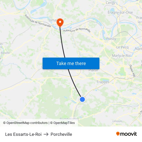 Les Essarts-Le-Roi to Porcheville map