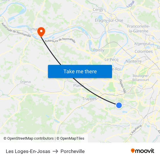 Les Loges-En-Josas to Porcheville map
