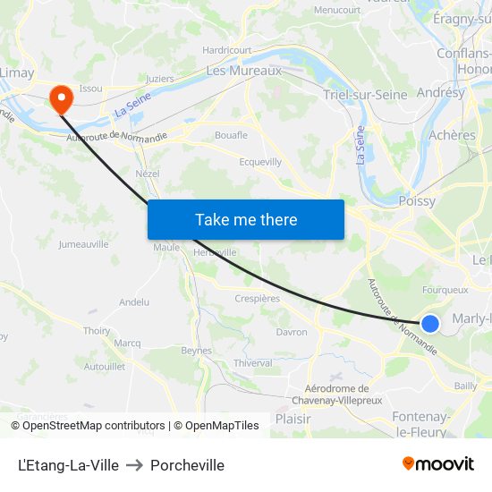 L'Etang-La-Ville to Porcheville map