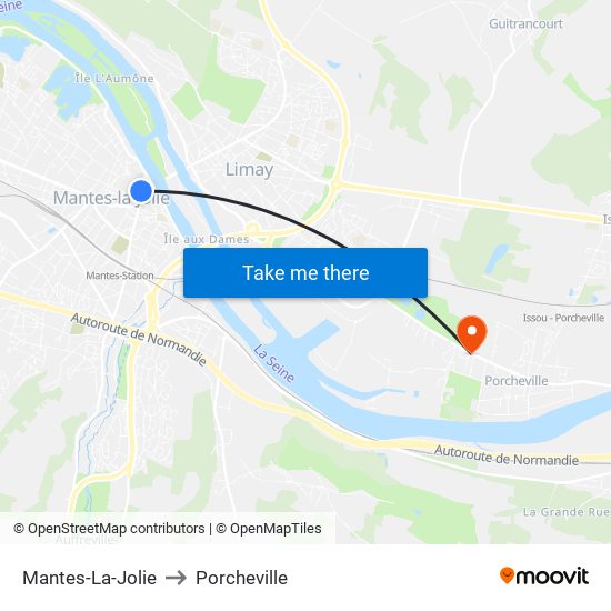 Mantes-La-Jolie to Porcheville map