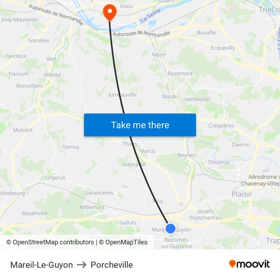 Mareil-Le-Guyon to Porcheville map