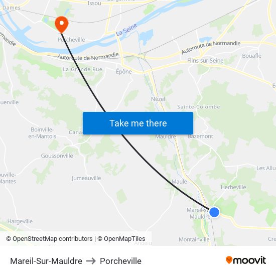 Mareil-Sur-Mauldre to Porcheville map