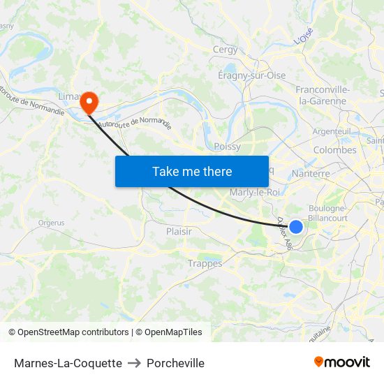 Marnes-La-Coquette to Porcheville map