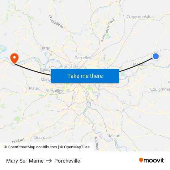 Mary-Sur-Marne to Porcheville map