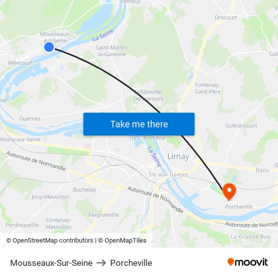 Mousseaux-Sur-Seine to Porcheville map