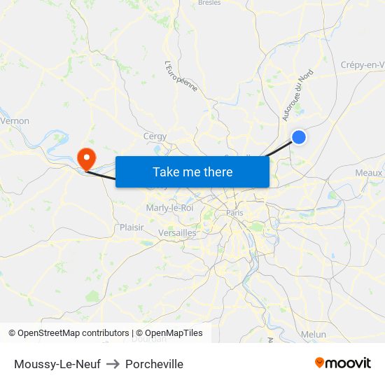 Moussy-Le-Neuf to Porcheville map