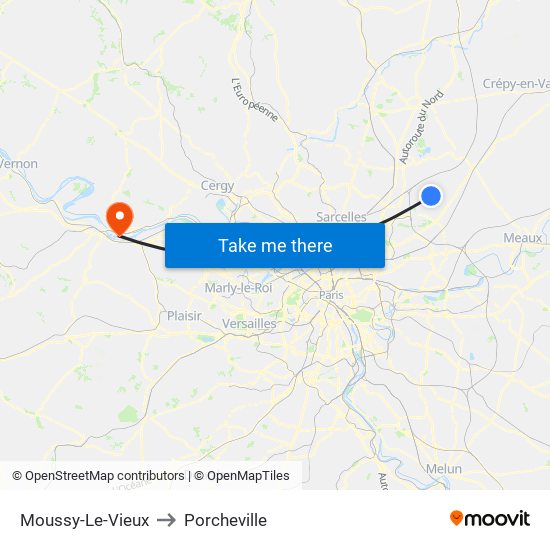 Moussy-Le-Vieux to Porcheville map