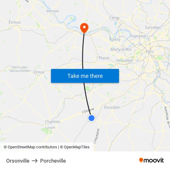 Orsonville to Porcheville map