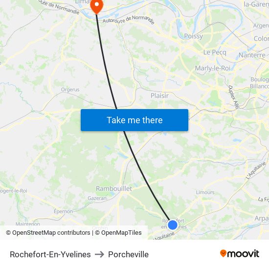 Rochefort-En-Yvelines to Porcheville map