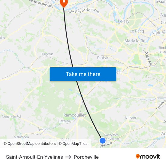 Saint-Arnoult-En-Yvelines to Porcheville map