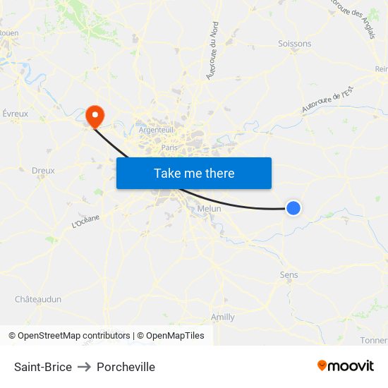 Saint-Brice to Porcheville map
