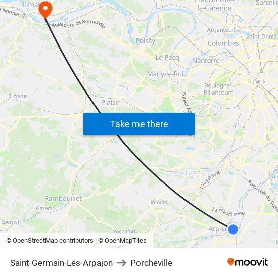 Saint-Germain-Les-Arpajon to Porcheville map