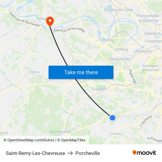 Saint-Remy-Les-Chevreuse to Porcheville map