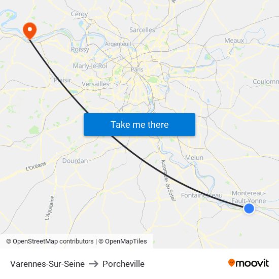 Varennes-Sur-Seine to Porcheville map