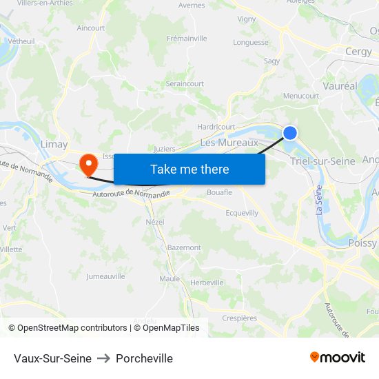 Vaux-Sur-Seine to Porcheville map