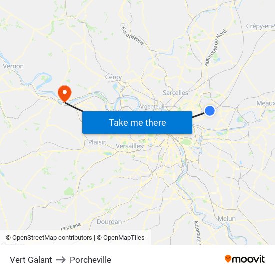 Vert Galant to Porcheville map