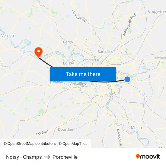 Noisy - Champs to Porcheville map