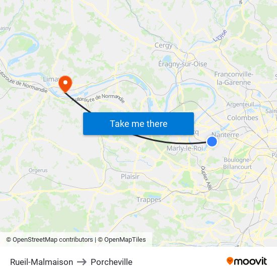 Rueil-Malmaison to Porcheville map