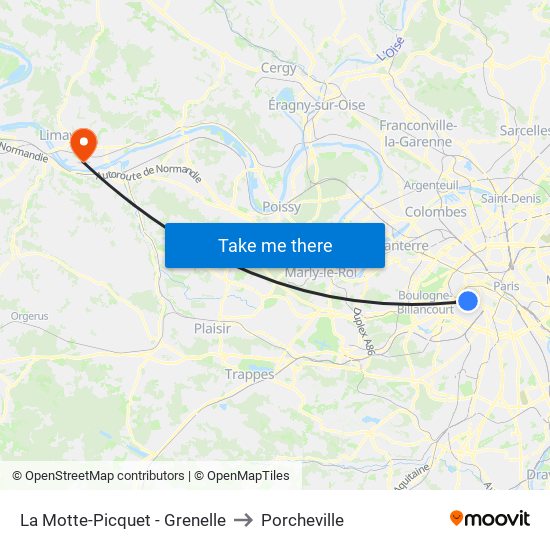 La Motte-Picquet - Grenelle to Porcheville map