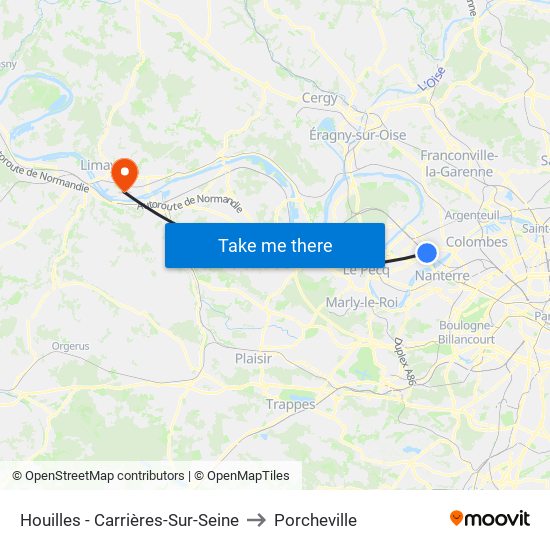 Houilles - Carrières-Sur-Seine to Porcheville map