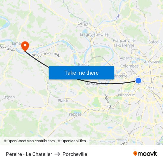 Pereire - Le Chatelier to Porcheville map