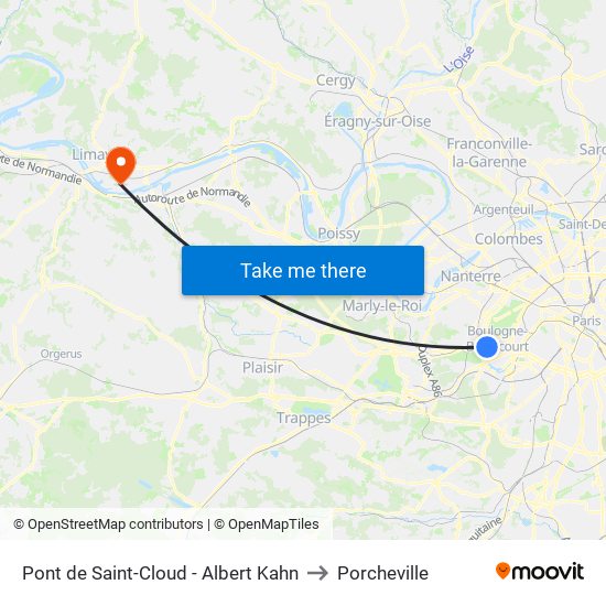 Pont de Saint-Cloud - Albert Kahn to Porcheville map