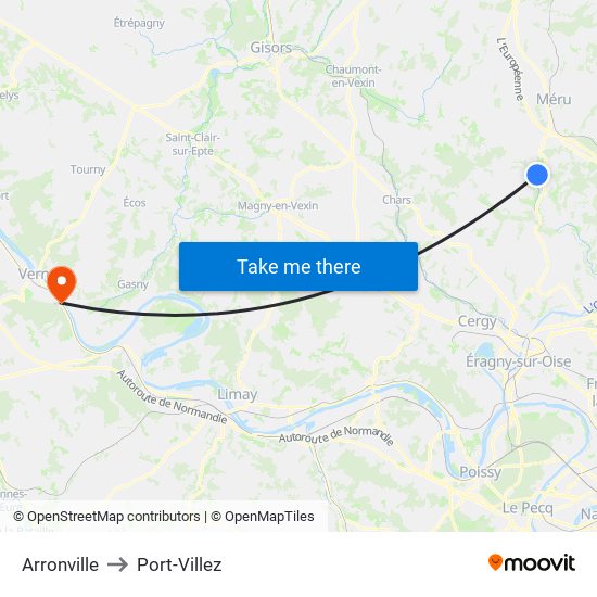 Arronville to Port-Villez map