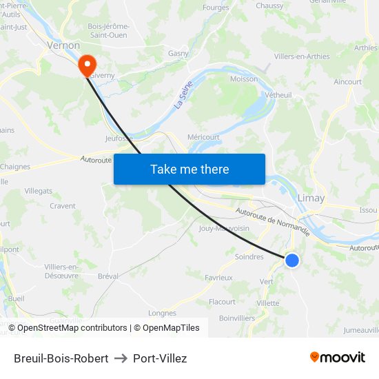 Breuil-Bois-Robert to Port-Villez map
