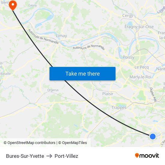 Bures-Sur-Yvette to Port-Villez map