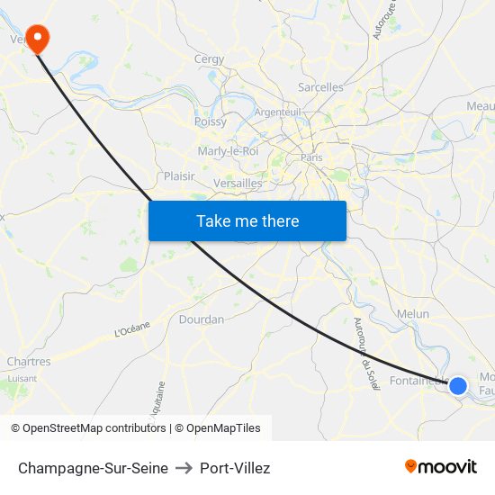 Champagne-Sur-Seine to Port-Villez map