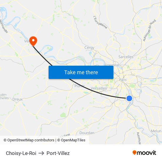 Choisy-Le-Roi to Port-Villez map