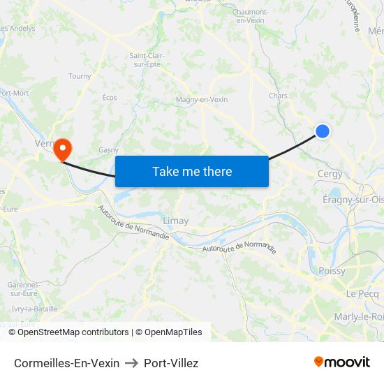 Cormeilles-En-Vexin to Port-Villez map