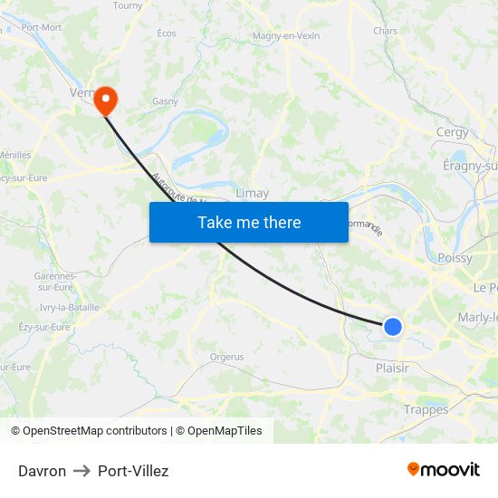 Davron to Port-Villez map