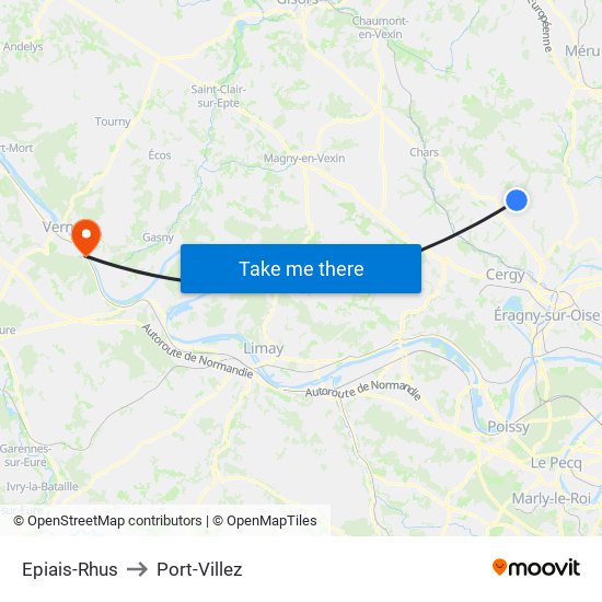 Epiais-Rhus to Port-Villez map