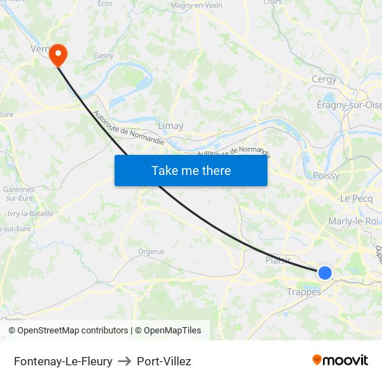 Fontenay-Le-Fleury to Port-Villez map