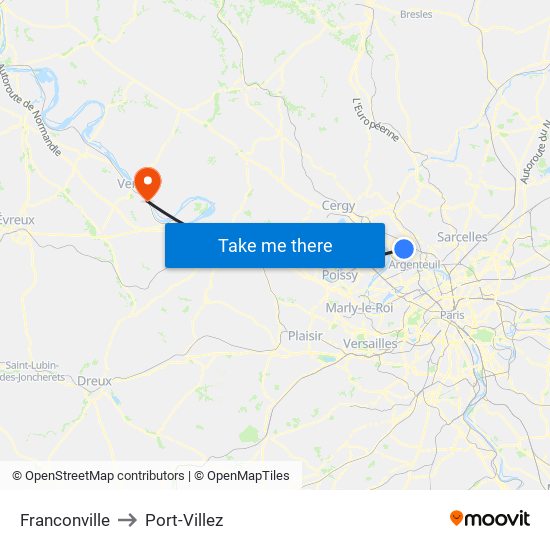 Franconville to Port-Villez map