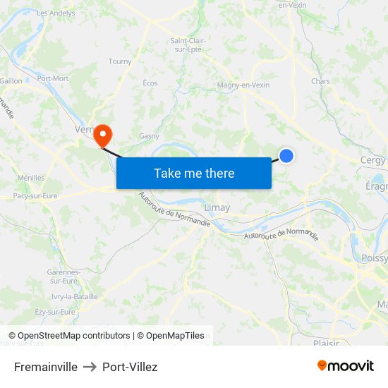 Fremainville to Port-Villez map