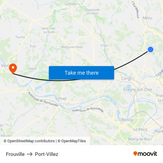 Frouville to Port-Villez map