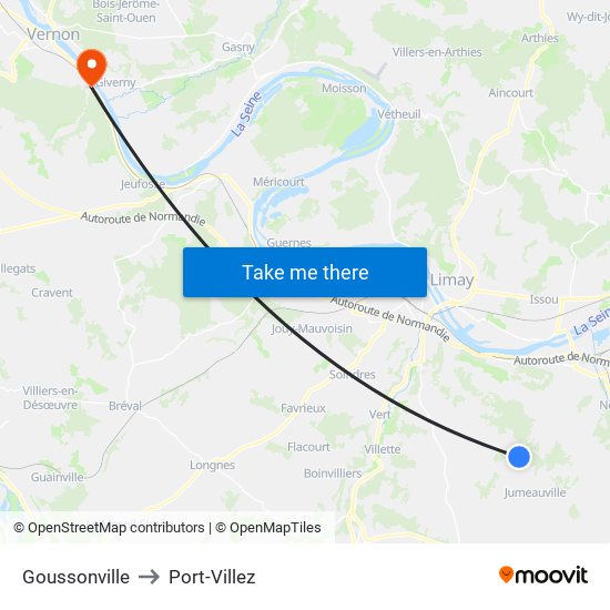 Goussonville to Port-Villez map