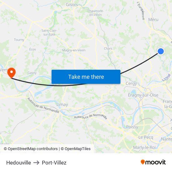 Hedouville to Port-Villez map