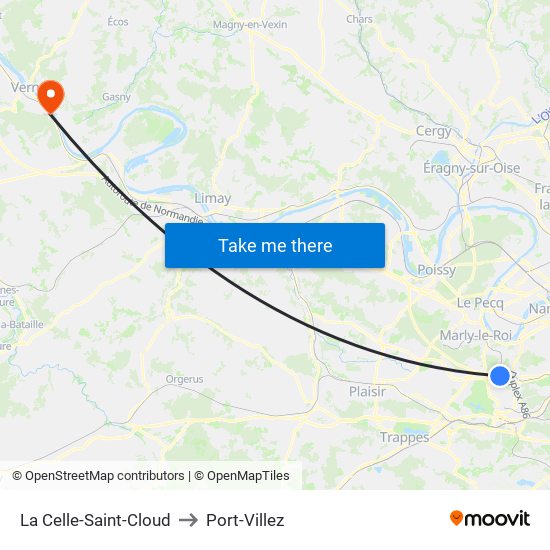 La Celle-Saint-Cloud to Port-Villez map