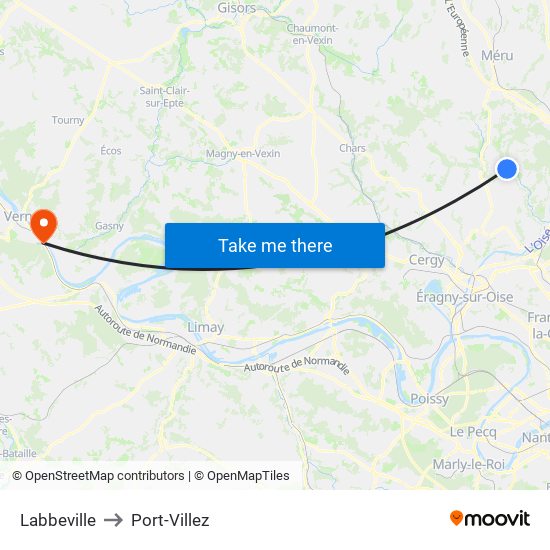 Labbeville to Port-Villez map