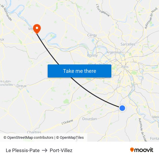 Le Plessis-Pate to Port-Villez map
